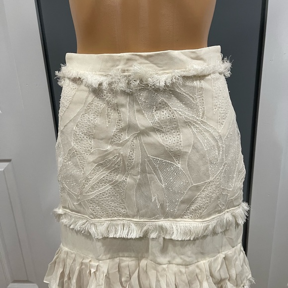 Jason Wu White Silk Mini Skirt w/Pleated Tier Hem - Picture 11 of 11